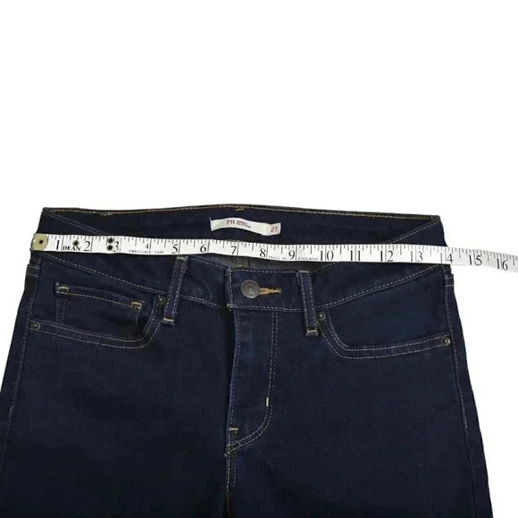 Levi's 711 Skinny Jeans  Dark Wash Medium Rise Size 27 - Picture 13 of 15